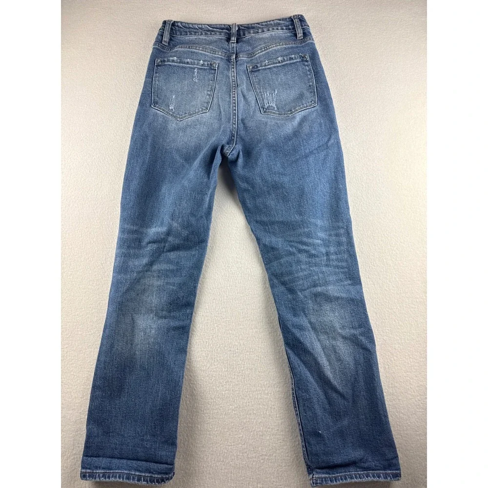 KanCan Signature Baggy Fit Distressed High Rise Jeans Medium Wash VBK1908A 27 - Picture 2 of 8